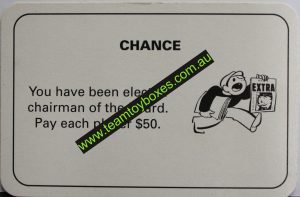 PARTS ONLY - Monopoly Board Game 1996 Edition - (1) Number 8 Chance Card Only