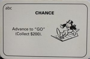 PARTS ONLY - Monopoly Board Game 1996 Edition - (1) Number 7 Chance Card Only