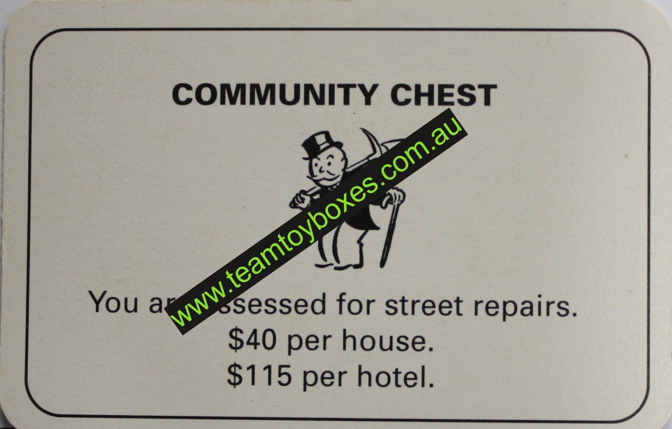 PARTS ONLY - Monopoly Board Game 1996 Edition - (1) Number 10 Community Chest Card Only