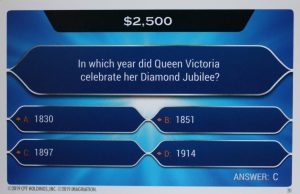 PARTS ONLY - Who Wants To Be A Millionaire Hot Seat Board Game - (1) Pack of 20 $2,500 Question Cards Only