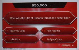 PARTS ONLY - Who Wants To Be A Millionaire Hot Seat Board Game - (1) Pack of 20 $50,000 Question Cards Only