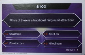 PARTS ONLY - Who Wants To Be A Millionaire Hot Seat Board Game - (1) Pack of 20 $100 Question Cards Only
