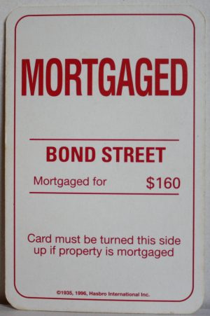 PARTS ONLY - Monopoly Board Game 1996 Edition - (1) Bond Street Title Deed Card Only