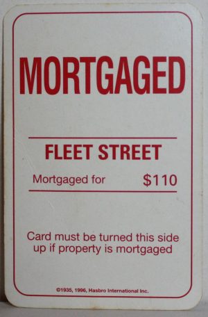 PARTS ONLY - Monopoly Board Game 1996 Edition - (1) Fleet Street Title Deed Card Only
