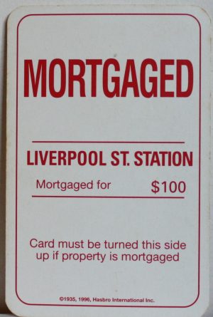 PARTS ONLY - Monopoly Board Game 1996 Edition - (1) Liverpool St Station Title Deed Card Only
