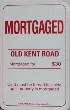 PARTS ONLY - Monopoly Board Game 1996 Edition - (1) Old Kent Road Title Deed Card Only