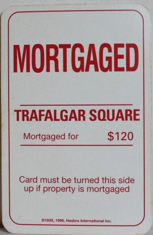 PARTS ONLY - Monopoly Board Game 1996 Edition - (1) Trafalgar Square Title Deed Card Only