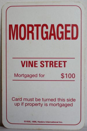 PARTS ONLY - Monopoly Board Game 1996 Edition - (1) Vine Street Title Deed Card Only