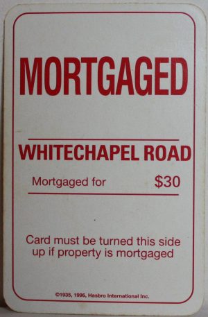 PARTS ONLY - Monopoly Board Game 1996 Edition - (1) Whitechapel Road Title Deed Card Only