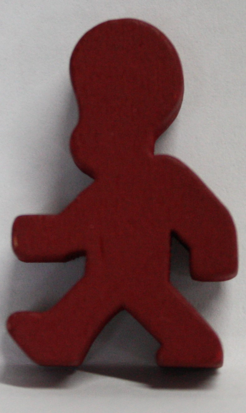 PARTS ONLY - Pixel Lincoln Deck Building Game - (1) Red Pixel Lincoln Wooden Meeple