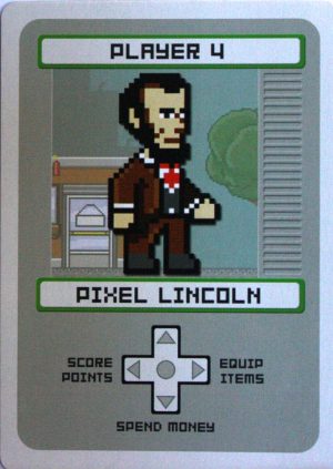 PARTS ONLY - Pixel Lincoln Deck Building Game - (1) Player 4 Green Pixel Lincoln Card Only