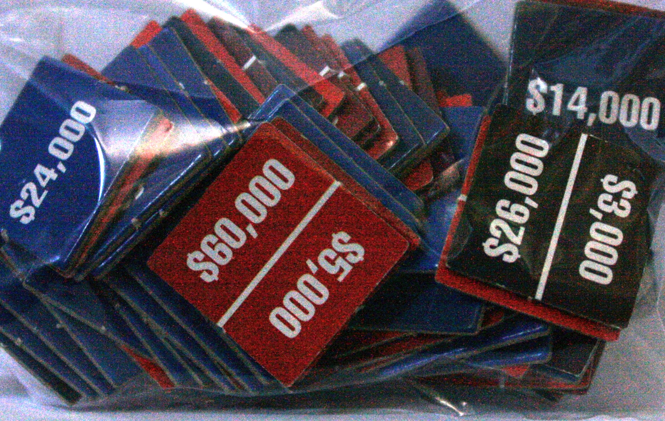 PARTS ONLY - The Chase Australia Electronic Board Game - (1) Pack of 64 Money Tokens Only
