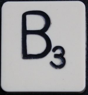 PARTS ONLY - Scrabble Board Game 1955 J.W. Spear - Production and Marketing Company Edition - (1) Plastic Letter B Only