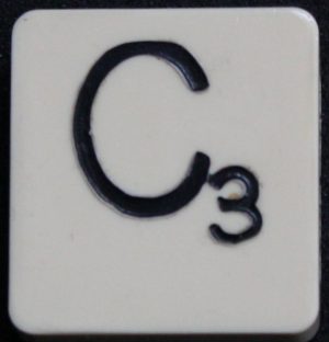 PARTS ONLY - Scrabble Board Game 1955 J.W. Spear - Production and Marketing Company Edition - (1) Plastic Letter C Only