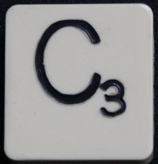 PARTS ONLY - Scrabble Board Game 1955 J.W. Spear - Production and Marketing Company Edition - (1) Plastic Letter C Only