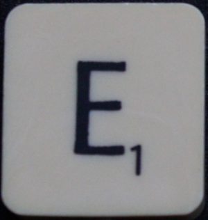 PARTS ONLY - Scrabble Board Game 1955 J.W. Spear - Production and Marketing Company Edition - (1) Plastic Letter E Only
