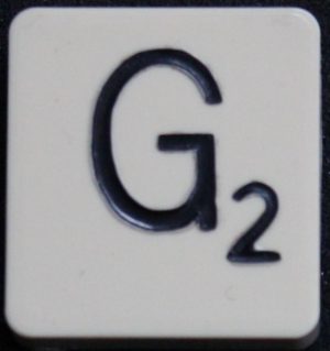 PARTS ONLY - Scrabble Board Game 1955 J.W. Spear - Production and Marketing Company Edition - (1) Plastic Letter G Only