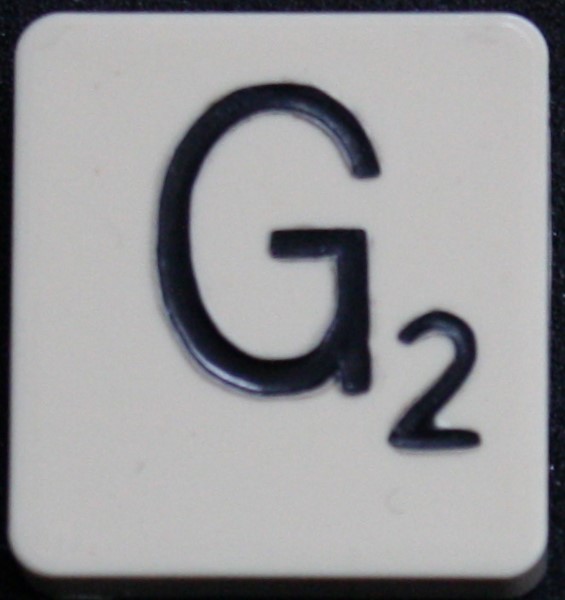 PARTS ONLY - Scrabble Board Game 1955 J.W. Spear - Production and Marketing Company Edition - (1) Plastic Letter G Only