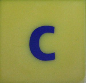 PARTS ONLY - Scrabble Junior Disney Edition Board Game - (1) Plastic Letter C Only