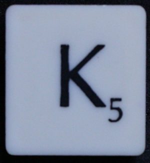 PARTS ONLY - Scrabble 1988 Spears Original Board Game - (1) Letter K Tile Only