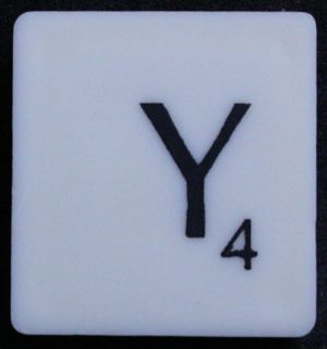 PARTS ONLY - Scrabble 1988 Spears Original Board Game - (1) Letter Y Tile Only