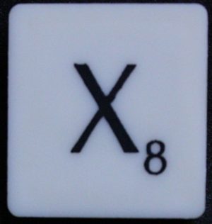 PARTS ONLY - Scrabble 1988 Spears Original Board Game - (1) Letter X Tile Only