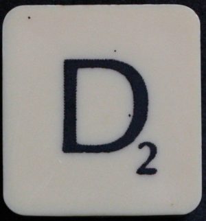PARTS ONLY - Scrabble 1988 Spears Original Board Game - (1) Letter D Tile Only