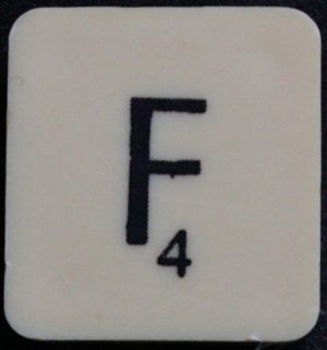 PARTS ONLY - Scrabble 1988 Spears Original Board Game - (1) Letter F Tile Only