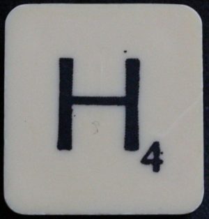 PARTS ONLY - Scrabble 1988 Spears Original Board Game - (1) Letter H Tile Only
