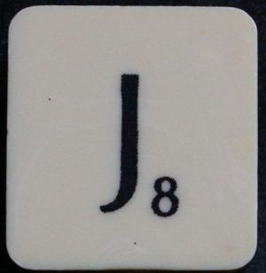 PARTS ONLY - Scrabble 1988 Spears Original Board Game - (1) Letter J Tile Only
