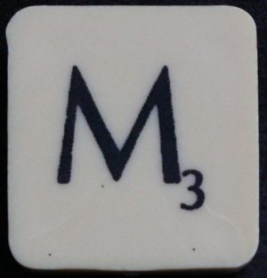 PARTS ONLY - Scrabble 1988 Spears Original Board Game - (1) Letter M Tile Only