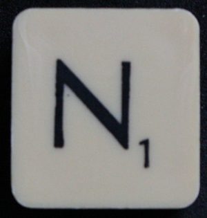 PARTS ONLY - Scrabble 1988 Spears Original Board Game - (1) Letter N Tile Only