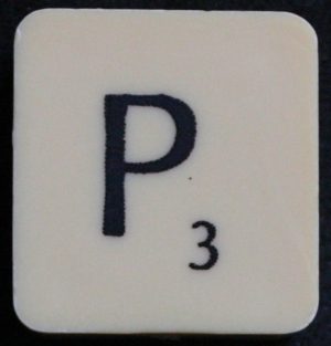 PARTS ONLY - Scrabble 1988 Spears Original Board Game - (1) Letter P Tile Only