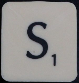 PARTS ONLY - Scrabble 1988 Spears Original Board Game - (1) Letter S Tile Only