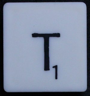 PARTS ONLY - Scrabble 1988 Spears Original Board Game - (1) Letter T Tile Only