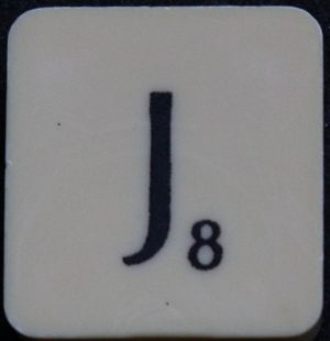 PARTS ONLY - Scrabble Board Game 1955 J.W. Spear - Production and Marketing Company Edition - (1) Plastic Letter J Only
