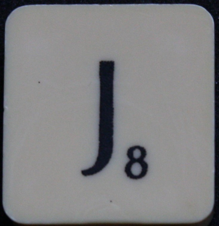 PARTS ONLY - Scrabble Board Game 1955 J.W. Spear - Production and Marketing Company Edition - (1) Plastic Letter J Only