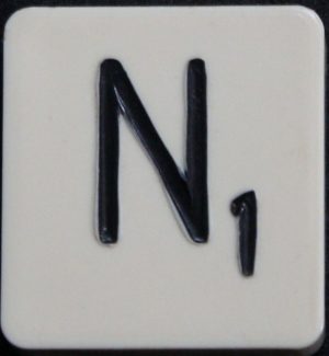 PARTS ONLY - Scrabble Board Game 1955 J.W. Spear - Production and Marketing Company Edition - (1) Plastic Letter N Only