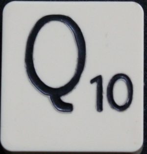 PARTS ONLY - Scrabble Board Game 1955 J.W. Spear - Production and Marketing Company Edition - (1) Plastic Letter Q Only