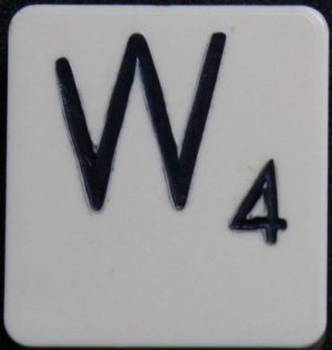 PARTS ONLY - Scrabble Board Game 1955 J.W. Spear - Production and Marketing Company Edition - (1) Plastic Letter W Only
