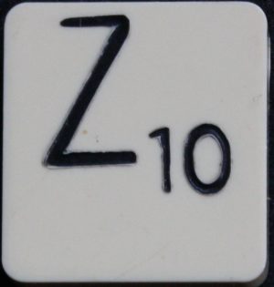 PARTS ONLY - Scrabble Board Game 1955 J.W. Spear - Production and Marketing Company Edition - (1) Plastic Letter Z Only