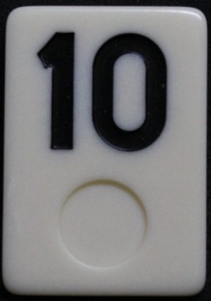 PARTS ONLY - Deluxe Rummy O Board Game - (1) Black Number 10 Tile Only