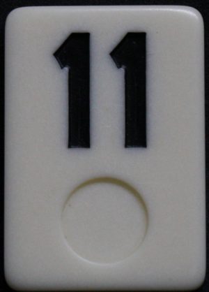 PARTS ONLY - Deluxe Rummy O Board Game - (1) Black Number 11 Tile Only