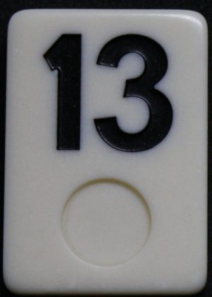 PARTS ONLY - Deluxe Rummy O Board Game - (1) Black Number 13 Tile Only