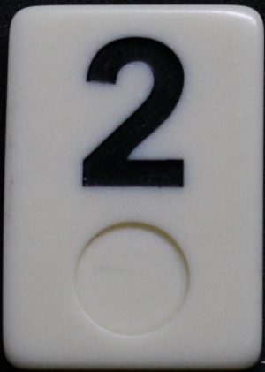 PARTS ONLY - Rummy - O Board Game - (1) Black Number 2 Tile Only