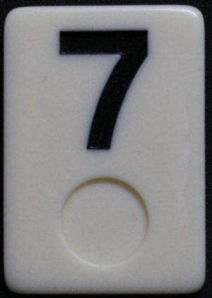 PARTS ONLY - Rummy - O Board Game - (1) Black Number 7 Tile Only