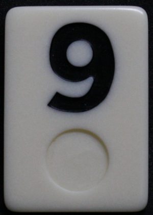 PARTS ONLY - Deluxe Rummy O Board Game - (1) Black Number 9 Tile Only