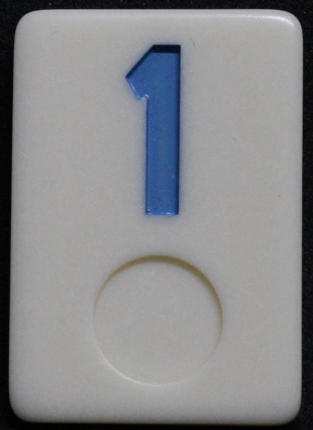 PARTS ONLY - Rummy - O Board Game - (1) Blue Number 1 Tile Only