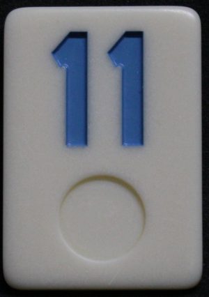 PARTS ONLY - Deluxe Rummy O Board Game - (1) Blue Number 11 Tile Only