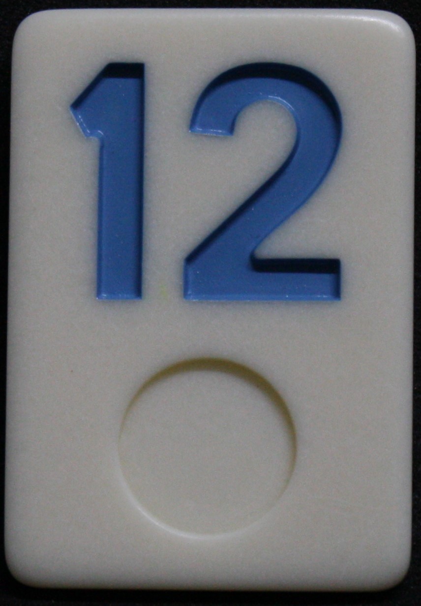 PARTS ONLY - Rummy - O Board Game - (1) Blue Number 12 Tile Only